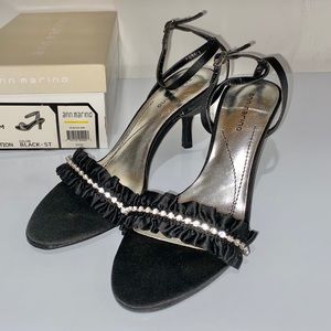 🧡 Ann Marino ruffle & rhinestone high heels 8.5M